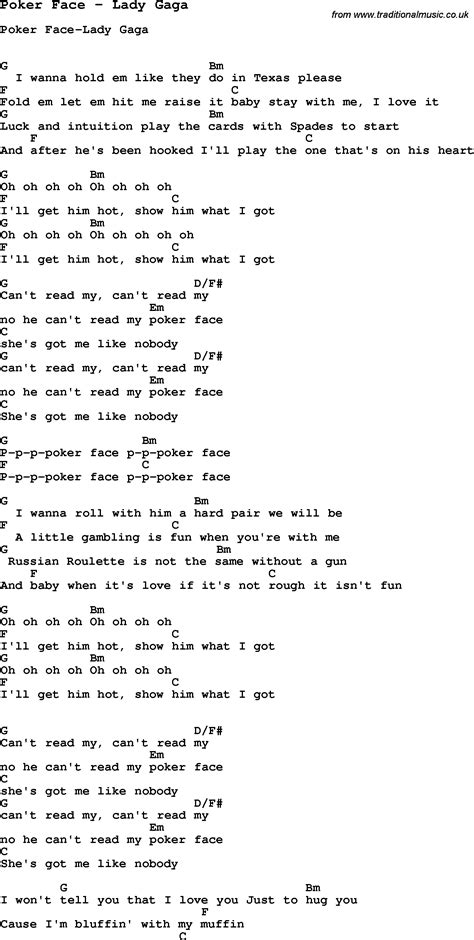 lady gaga poker face song lyrics